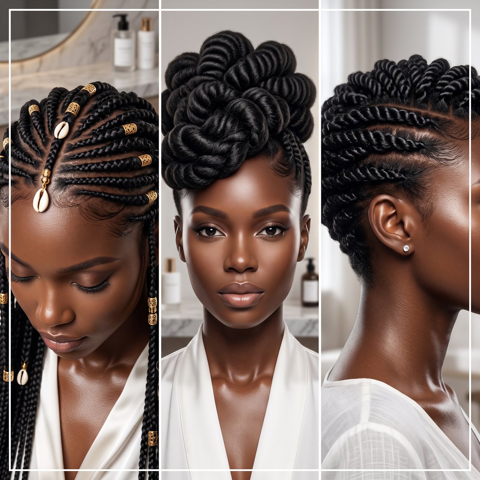 Exemple de tresses et coiffure africaine chez SHINE